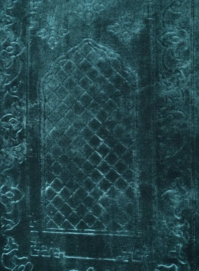 Yuwell Embossed Prayer Mat Anti-Slip Velvet Top Islamic Prayer Mat Sajadah Prayer Rug Salah Mat For Men And Women Eid Gift And Ramadan Gift 70X110CM Green-2
