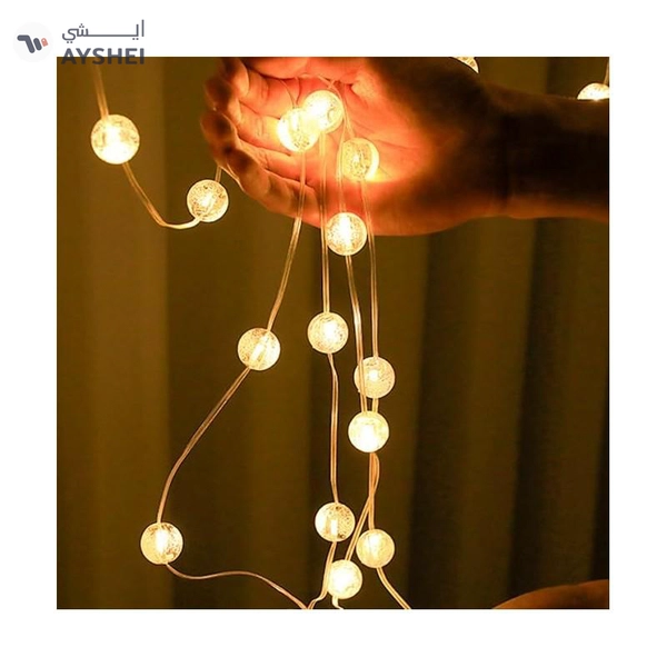 3X2M CRYSTAL BALL CURTAIN LIGHTS 100LED WITH 8 MODES-WARM WHITE