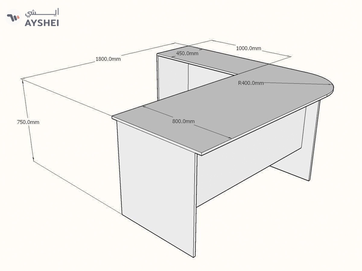 L shaped Executive Desk with Mobile Pedestal, Custom made-2-2