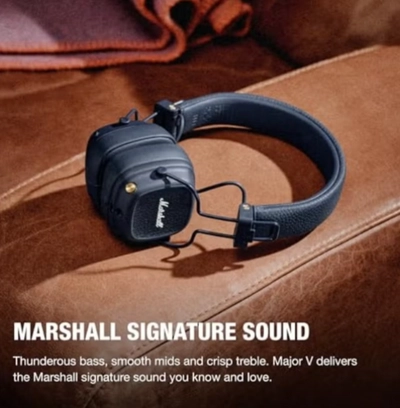 Marshall Major V Bluetooth Headphones - Foldable Bluetooth Wireless Headphones Bluetooth with 100+ Hours-3