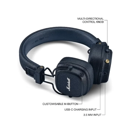 Marshall Major V Bluetooth Headphones - Foldable Bluetooth Wireless Headphones Bluetooth with 100+ Hours-8