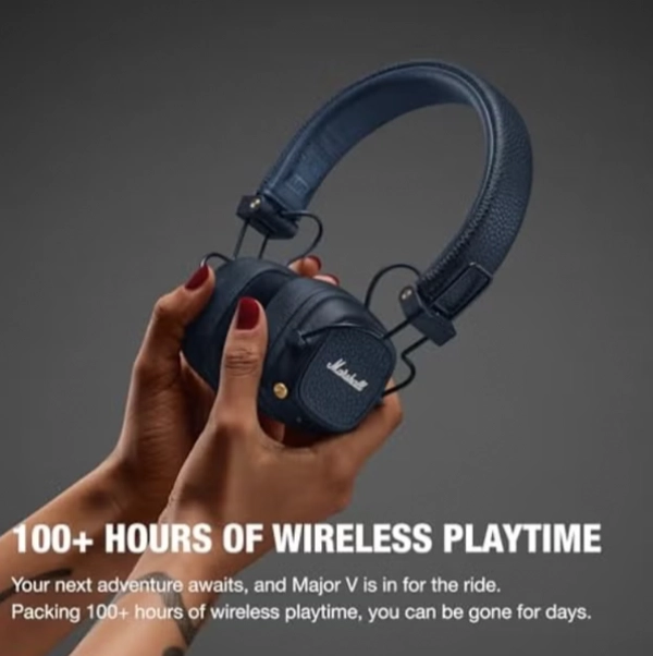 Marshall Major V Bluetooth Headphones - Foldable Bluetooth Wireless Headphones Bluetooth with 100+ Hours