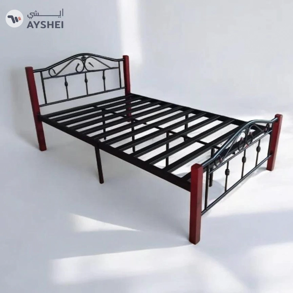 Wood & Steel Single Bed 180x190 cms