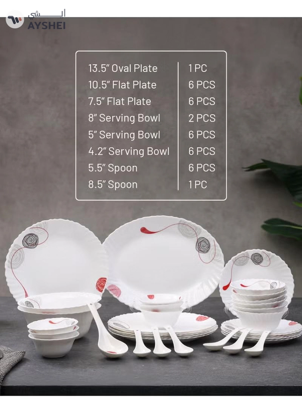 Delcasa 34 Piece Dazzle Opalware Dinner Set- DC3462