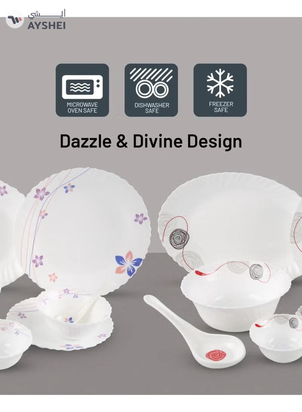 Delcasa 34 Piece Dazzle Opalware Dinner Set- DC3462
