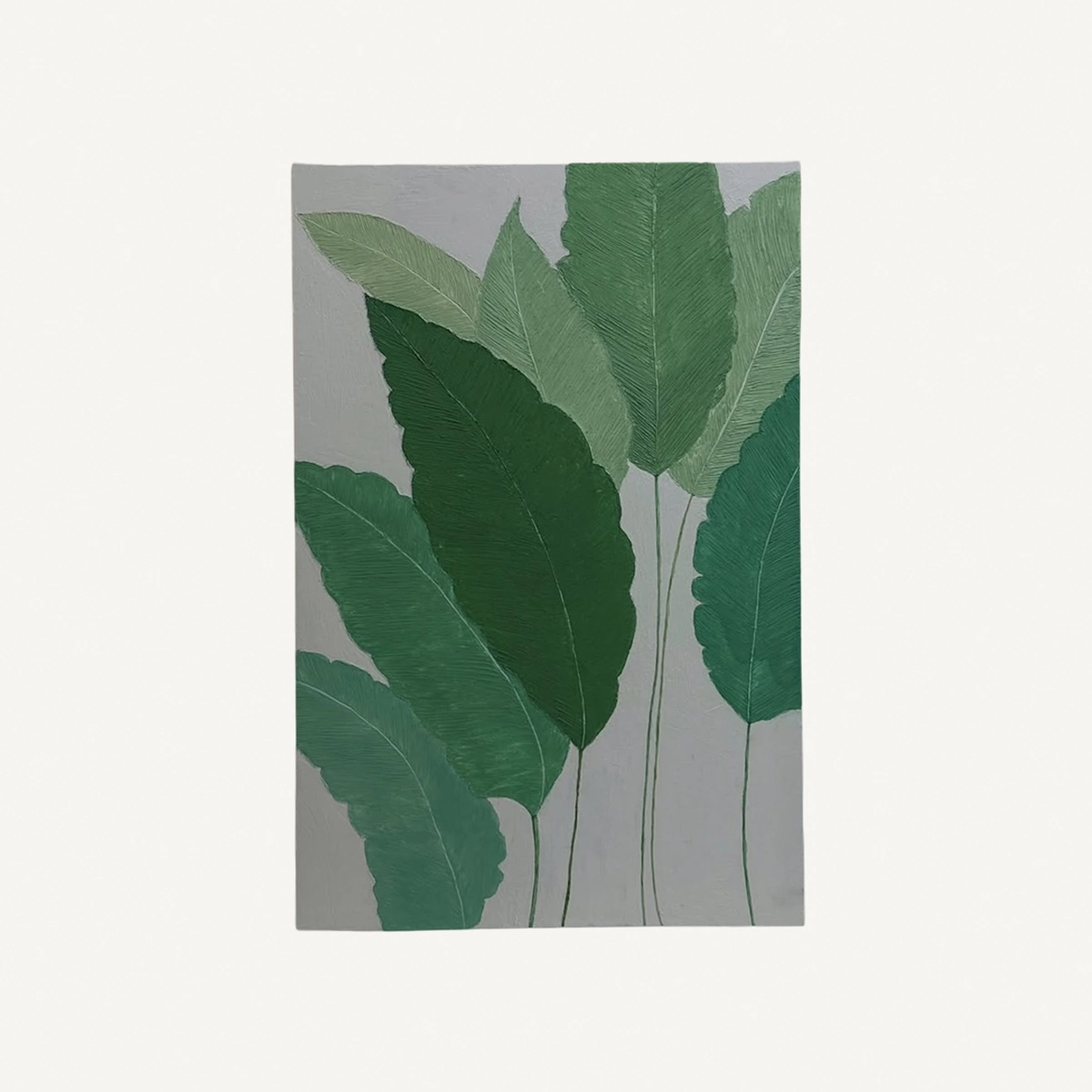 Botanical Harmony – Hand-Painted Tropical Leaf Artwork-0-0