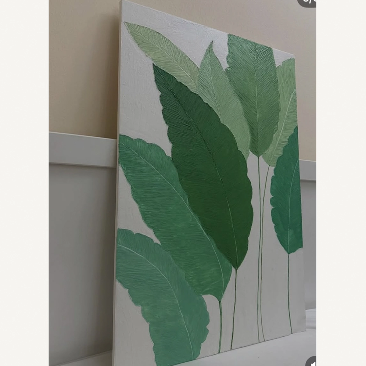 Botanical Harmony – Hand-Painted Tropical Leaf Artwork-2-2