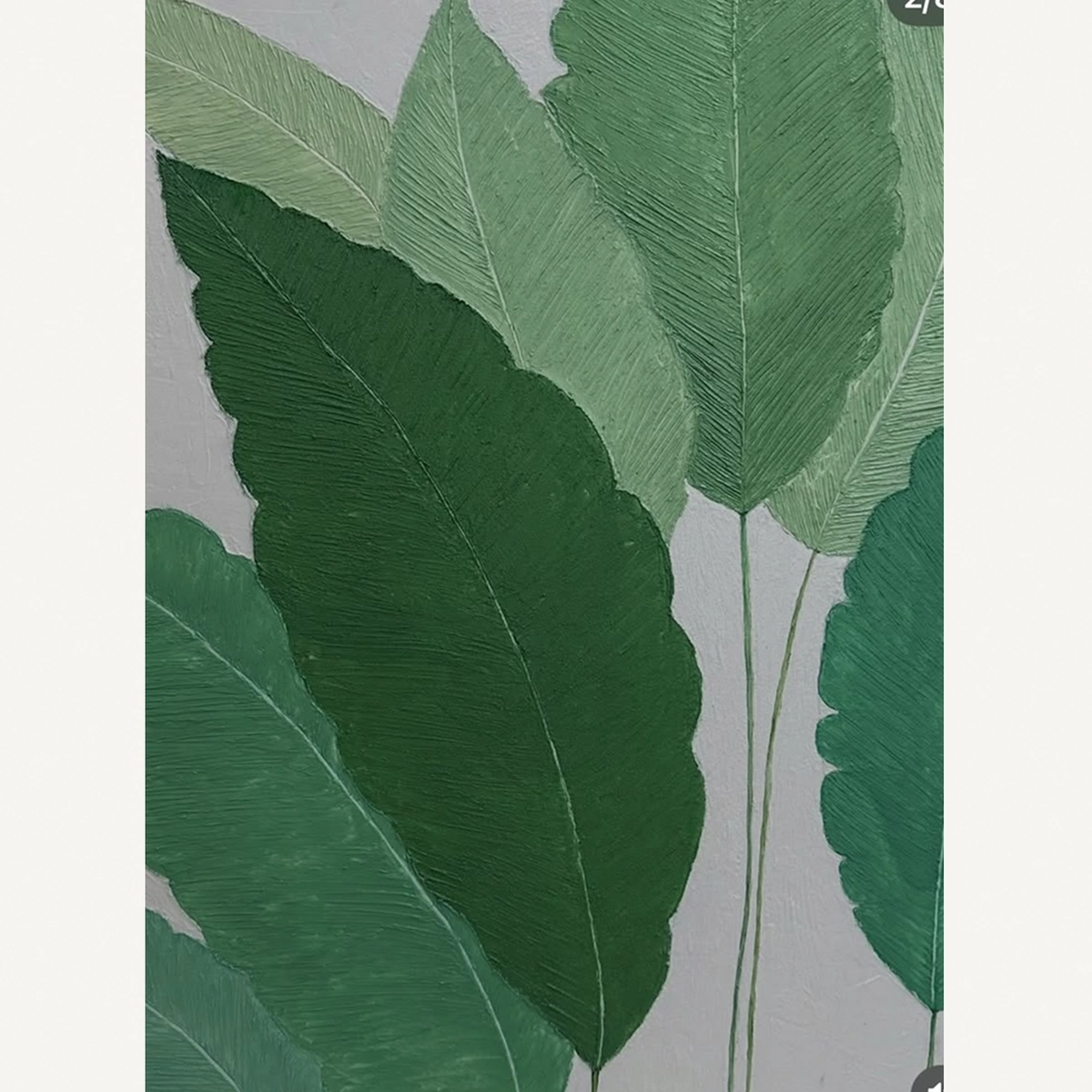 Botanical Harmony – Hand-Painted Tropical Leaf Artwork-1-1