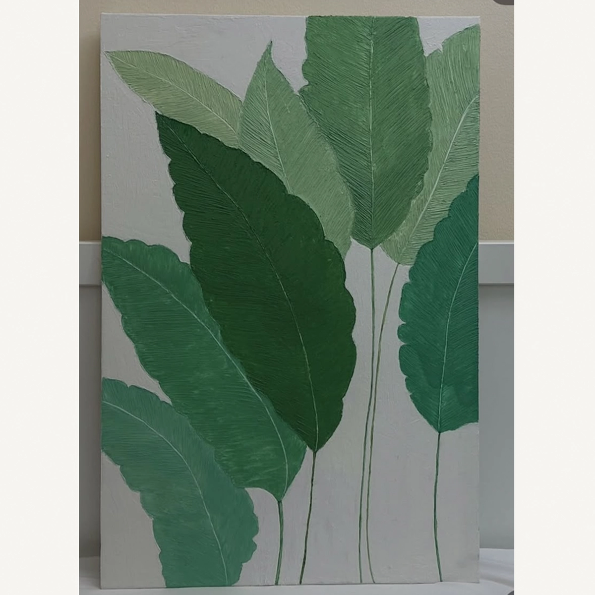 Botanical Harmony – Hand-Painted Tropical Leaf Artwork-3-3