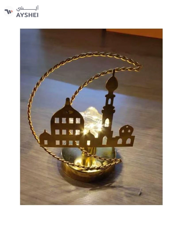 Yuwell Ramadan Lantern Indoor Warm White Lights For Indoor Desk Decorative Lantern With Moon Light Pattern Ramadan Light For Ramadan Decoration