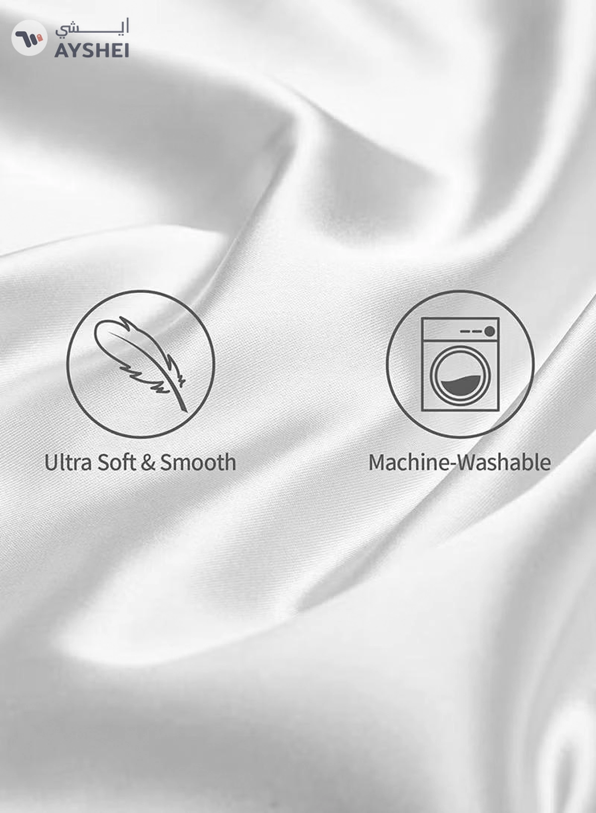 Eworld Set of 2 Soft Silk Pillows for Hair and Skin Care Breathable Double Sided Pillowcase -4-4