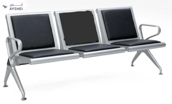 3 Seater Steel Joint Chair with PVC upholstery, Heavy Duty