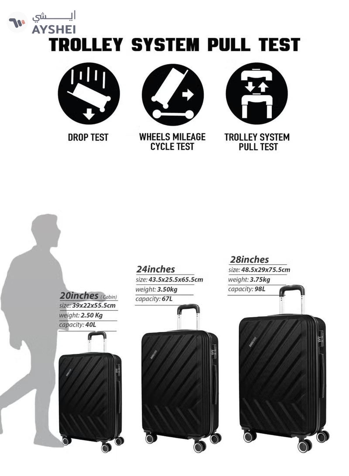 PARAJOHN Prisma Series Set of 3 Luggage-3-3