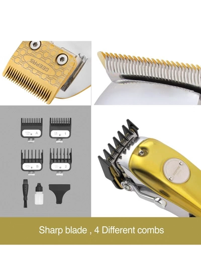 Geepas Professional Digital Hair Clipper / Trimmer GTR57502, Hair Clipper with High Capacity Li-ion Battery and Fast Charging, 4 Adjustable Cutting Blades and 4 Separate Combs| LCD Display,-5