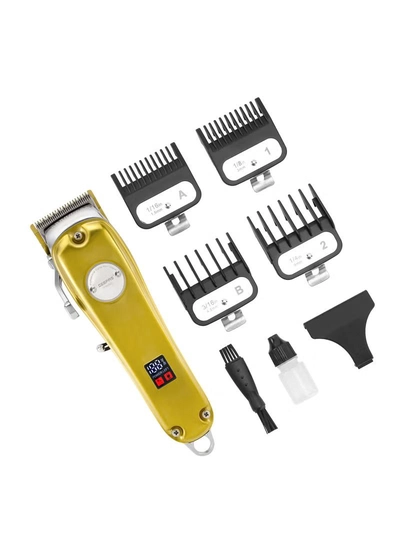 Geepas Professional Digital Hair Clipper / Trimmer GTR57502, Hair Clipper with High Capacity Li-ion Battery and Fast Charging, 4 Adjustable Cutting Blades and 4 Separate Combs| LCD Display,-0