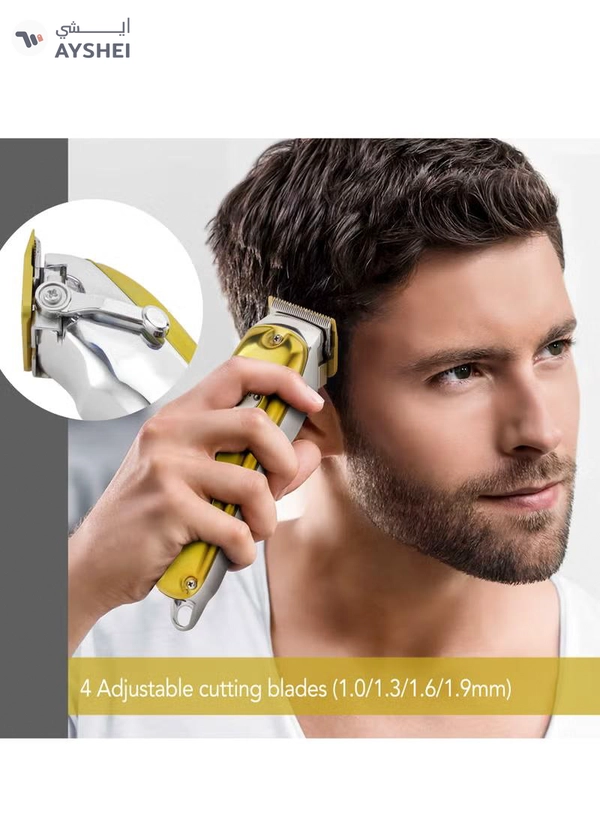 Geepas Professional Digital Hair Clipper / Trimmer GTR57502, Hair Clipper with High Capacity Li-ion Battery and Fast Charging, 4 Adjustable Cutting Blades and 4 Separate Combs| LCD Display,