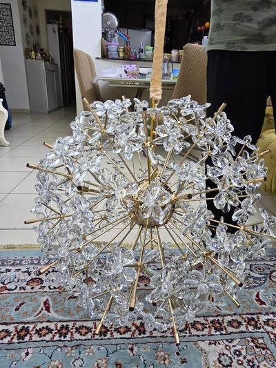 Luxury Crystal Flower Sputnik Chandelier with LED Lights-2
