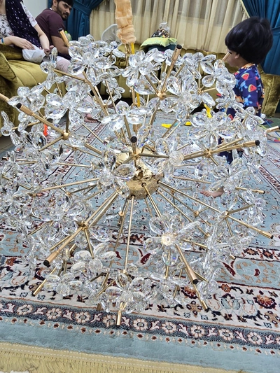 Luxury Crystal Flower Sputnik Chandelier with LED Lights-5