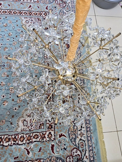Luxury Crystal Flower Sputnik Chandelier with LED Lights-4