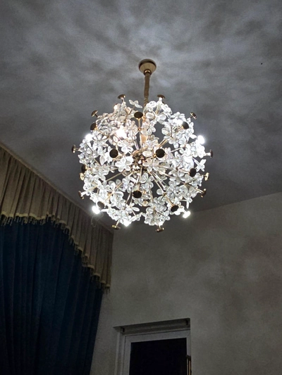 Luxury Crystal Flower Sputnik Chandelier with LED Lights-1