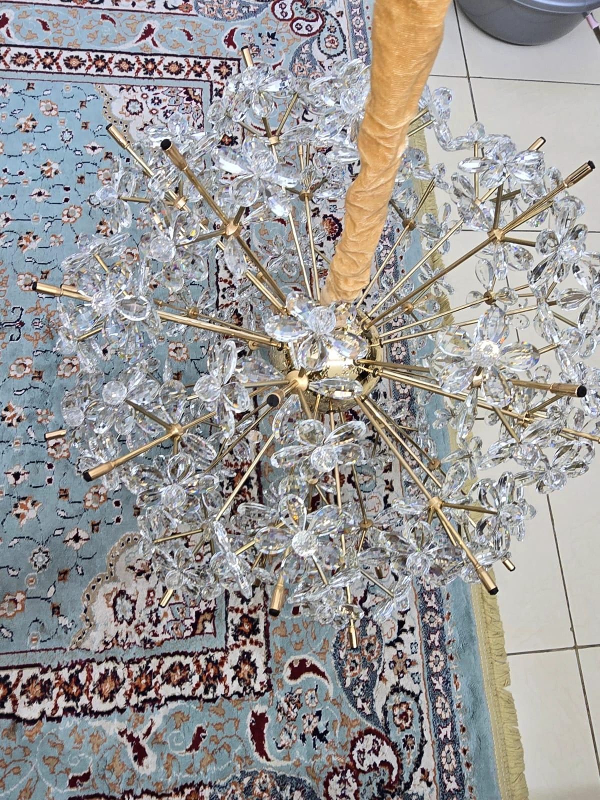Luxury Crystal Flower Sputnik Chandelier with LED Lights-4-3