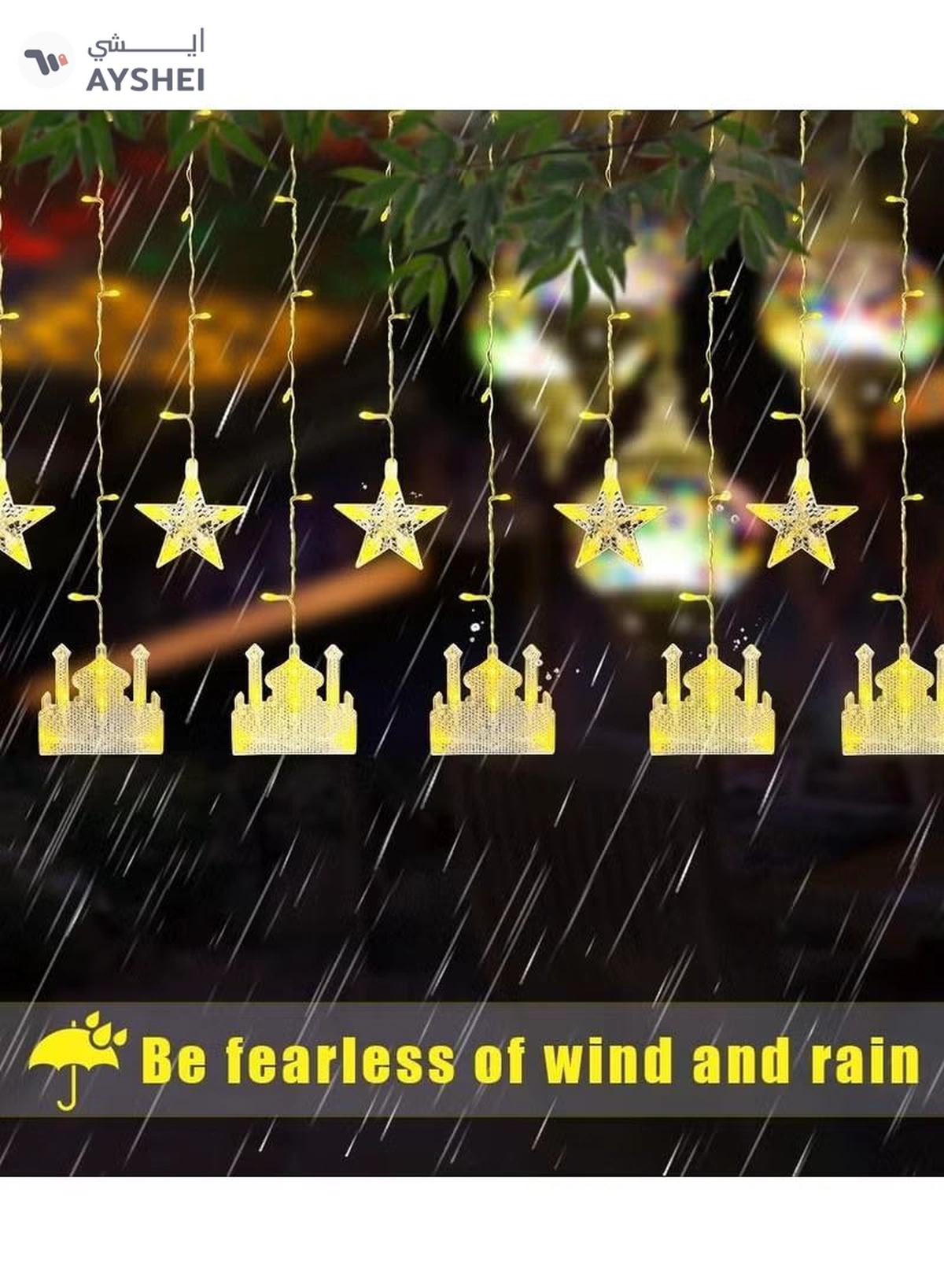 Eworld LED String Lights with 8 Lighting Modes for Eid and Ramadan Decorations-1-1