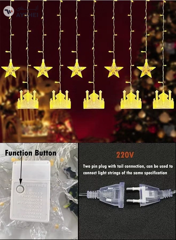 Eworld LED String Lights with 8 Lighting Modes for Eid and Ramadan Decorations