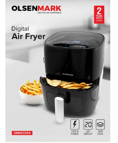 Olsenmark 6L Digital Air Fryer | LED Touchscreen Display-0