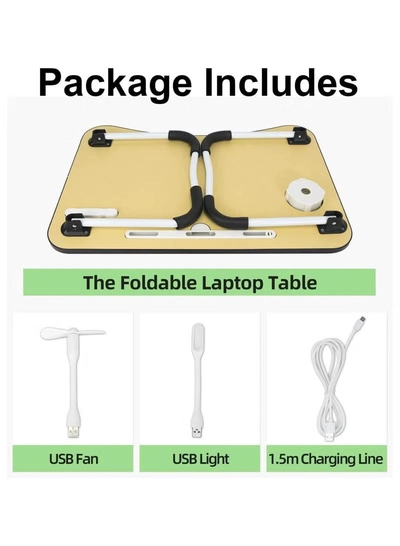 DubaiGallery Multifunction Modern Simple Laptop Bed Desk,card Slot/cup Holder/USB Interface/folding Portable Bed Tray Table,bed Sofa Eating Writing Desk-2