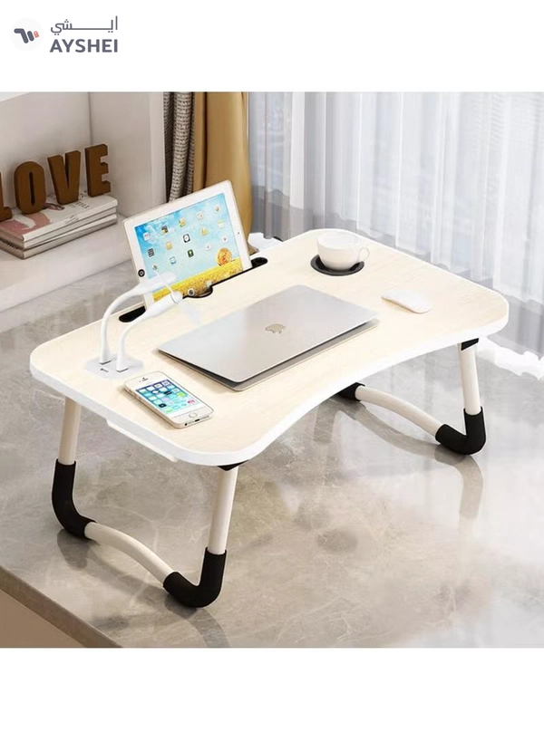 DubaiGallery Multifunction Modern Simple Laptop Bed Desk,card Slot/cup Holder/USB Interface/folding Portable Bed Tray Table,bed Sofa Eating Writing Desk