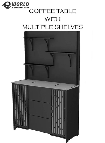 Eworld Large DIY Coffee and Corner Table with Multiple Shelves for Kitchen-0