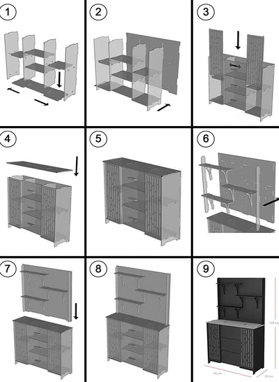 Eworld Large DIY Coffee and Corner Table with Multiple Shelves for Kitchen-4