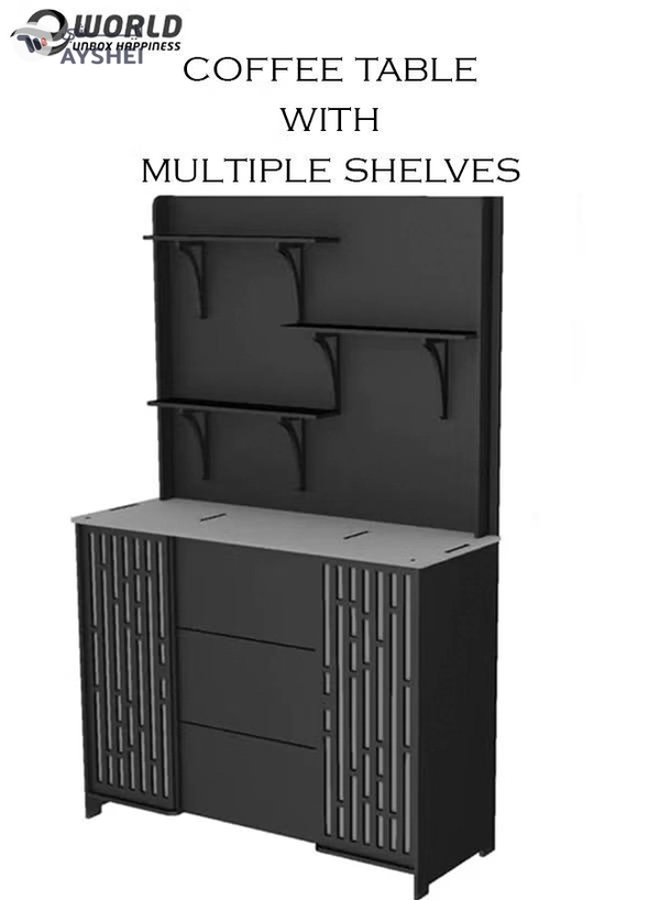Eworld Large DIY Coffee and Corner Table with Multiple Shelves for Kitchen