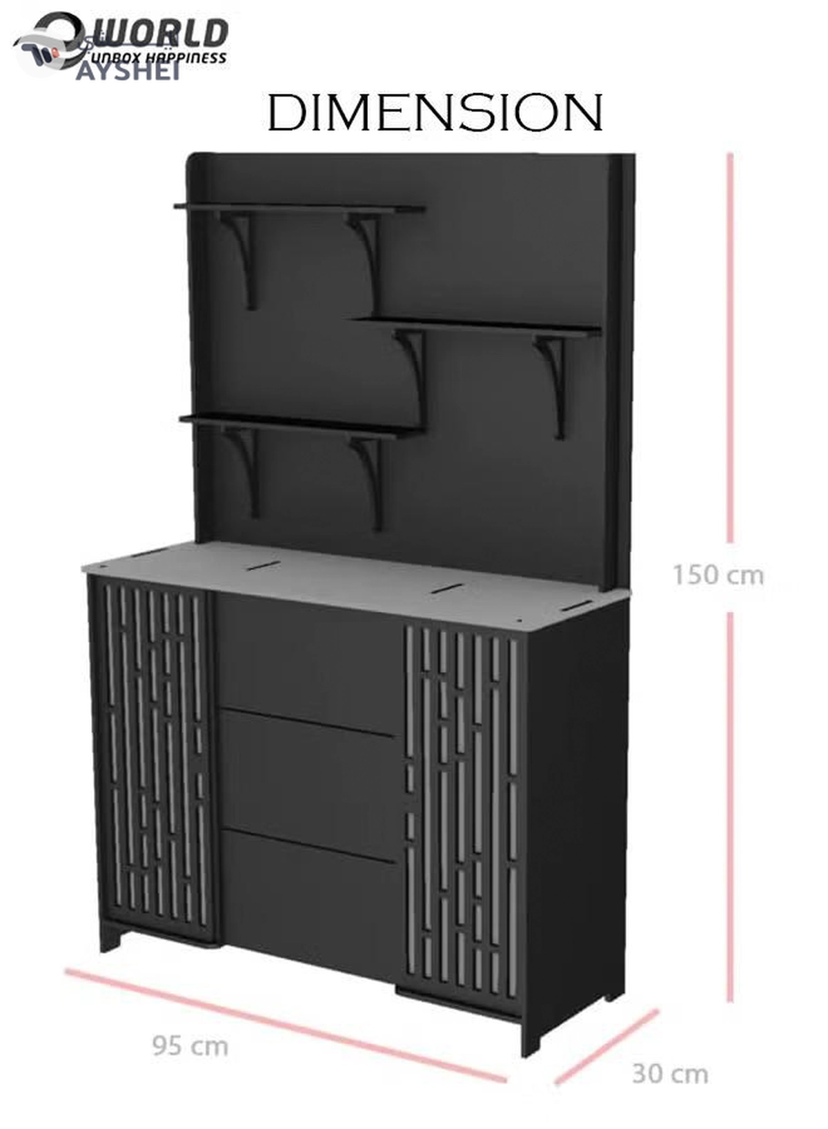 Eworld Large DIY Coffee and Corner Table with Multiple Shelves for Kitchen-1-1
