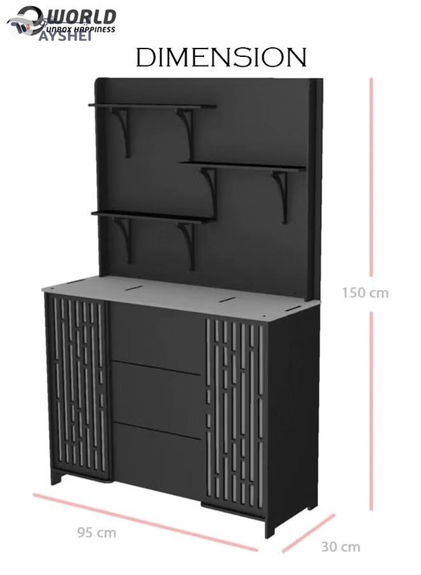 Eworld Large DIY Coffee and Corner Table with Multiple Shelves for Kitchen