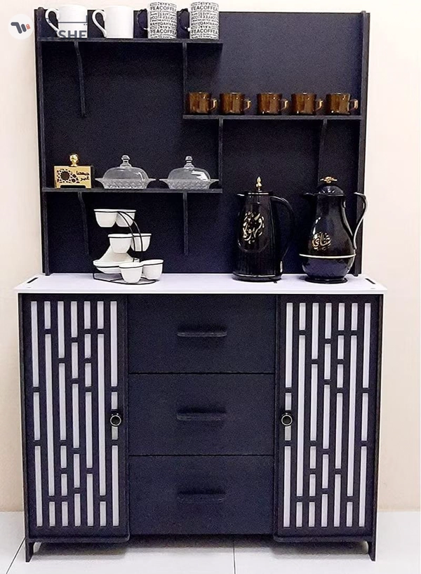 Eworld Large DIY Coffee and Corner Table with Multiple Shelves for Kitchen