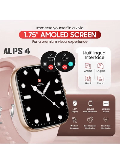 Swiss Military Alps 4 Smartwatch Pink – AMOLED Display, Bluetooth Calling-3