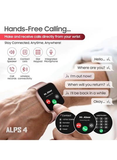 Swiss Military Alps 4 Smartwatch Pink – AMOLED Display, Bluetooth Calling-4