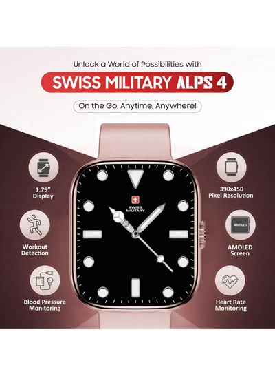 Swiss Military Alps 4 Smartwatch Pink – AMOLED Display, Bluetooth Calling-5
