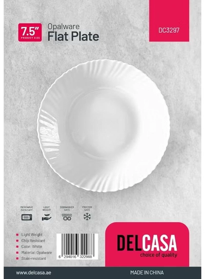 Delcasa DC3297 Opal Ware Flat Plate, 7.5-Inch Diameter-4