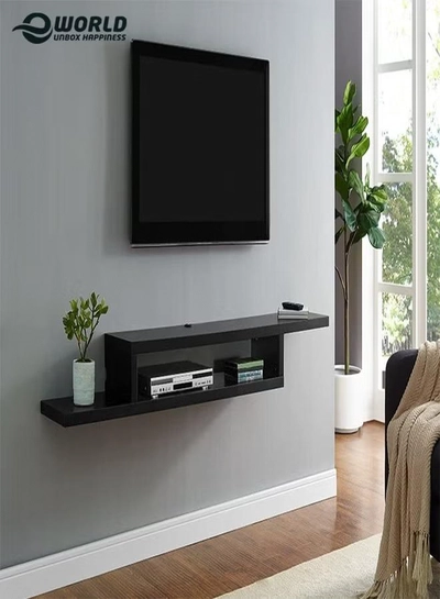 Eworld Floating Space Saving Wall Mounted Table TV Shelf for Home Office Workstation -0