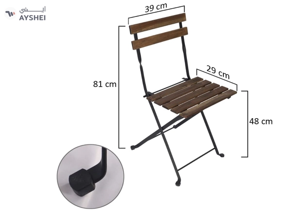 Yatai Decor 5Pcs Patio Bistro Set - Folding Outdoor Wood Chair And Table