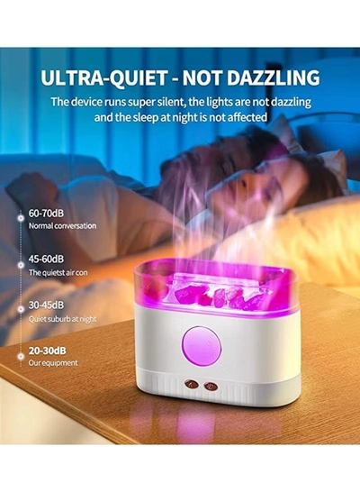 Max Salt Lamp Essential Oil Diffuser 7 Color Gradient LED Lights Ultrasonic Humidifier Aromatherapy Diffuser Mist Modes For Home Bedroom Office Auto Shut-Off 200ML White-2