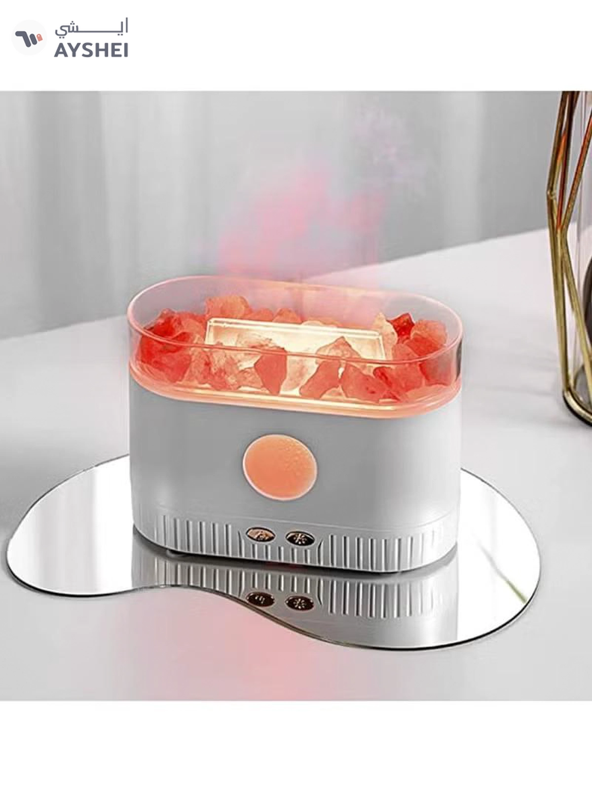 Max Salt Lamp Essential Oil Diffuser 7 Color Gradient LED Lights Ultrasonic Humidifier Aromatherapy Diffuser Mist Modes For Home Bedroom Office Auto Shut-Off 200ML White-1-1