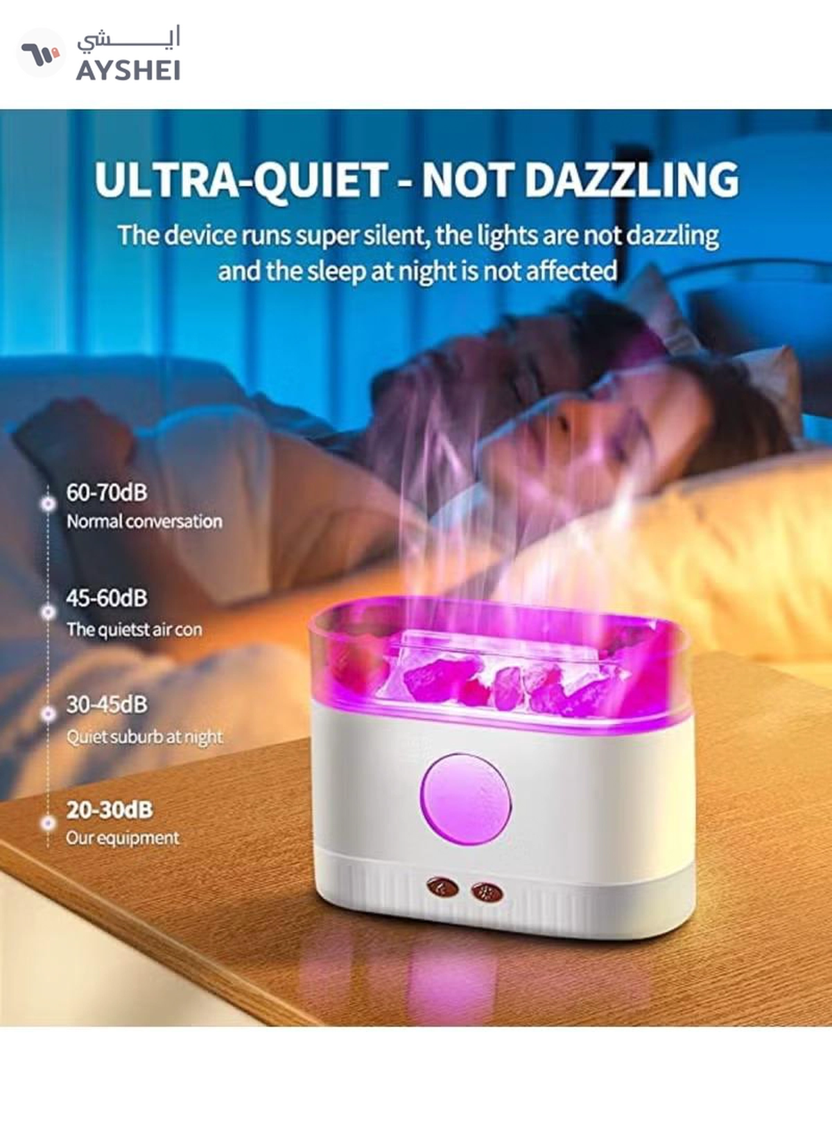 Max Salt Lamp Essential Oil Diffuser 7 Color Gradient LED Lights Ultrasonic Humidifier Aromatherapy Diffuser Mist Modes For Home Bedroom Office Auto Shut-Off 200ML White-2-2