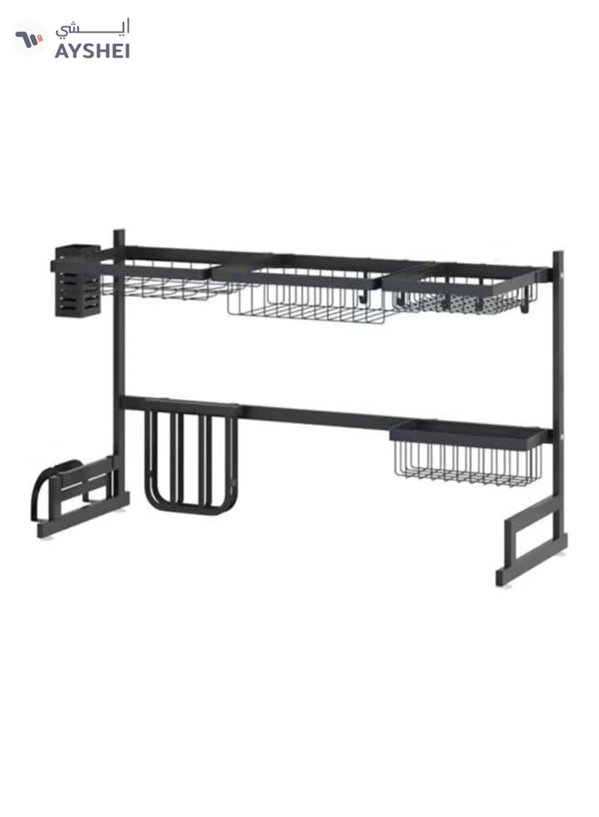 AMERTEER Dish Drying Rack Black 86.5x34x12cm-0-0