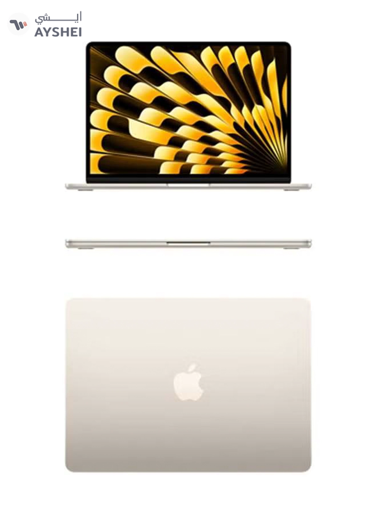 Apple New 2025 MacBook Air MW0Y3 13-Inch Display, Apple M4 Chip 10-Core CPU 8-Core GPU Processor/16GB RAM/256GB SSD/macOS English/Arabic Starlight-4-4