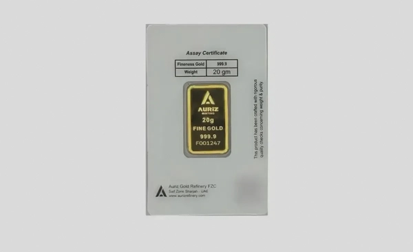 Auriz Minting 20gm 24K Gold Bar - Variable Design