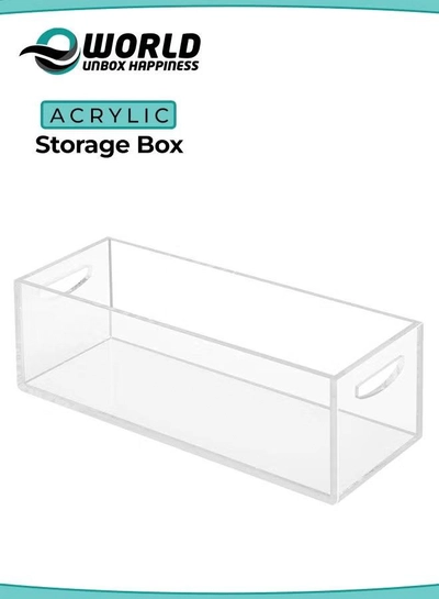 Eworld Clear Storage Box Features an Easy-to-Carry Handle, Open Top Design-0