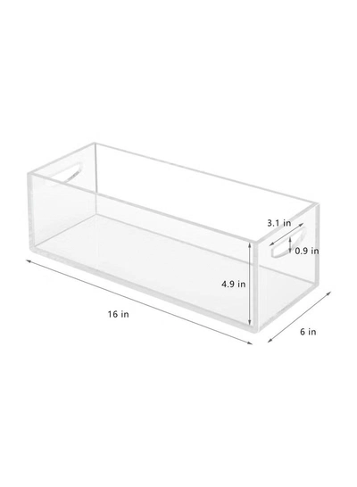 Eworld Clear Storage Box Features an Easy-to-Carry Handle, Open Top Design-1
